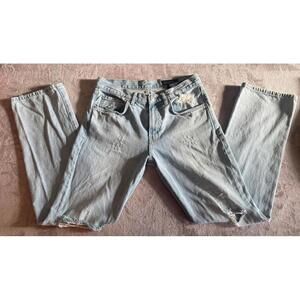 Zara Women's Distressed Light Wash Jeans